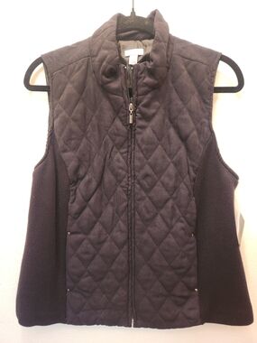 NEW Relativity Black Quilted Sleeveless Vest with Ribbed Sides